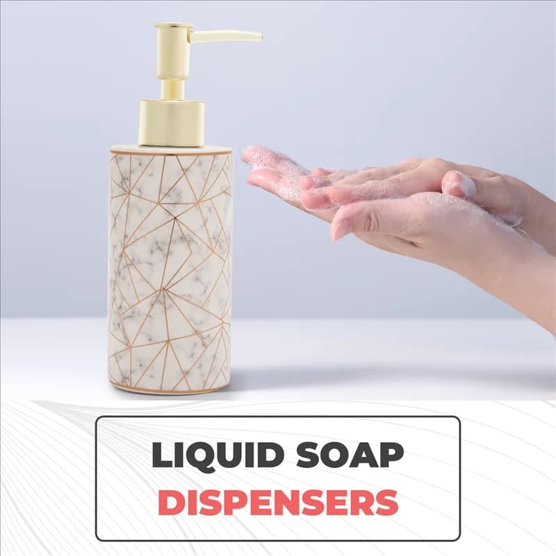 Bottiglia di stoccaggio con pompa per dispenser di sapone liquido per shampoo, lozione in marmo, elegante bagno dell'hotel da 300 ml