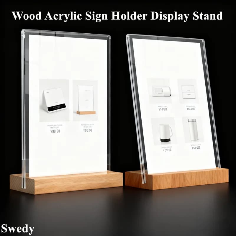 Set of 4 Wooden and Acrylic A5 148x210mm, Photo Display, Poster, Menu, Labels