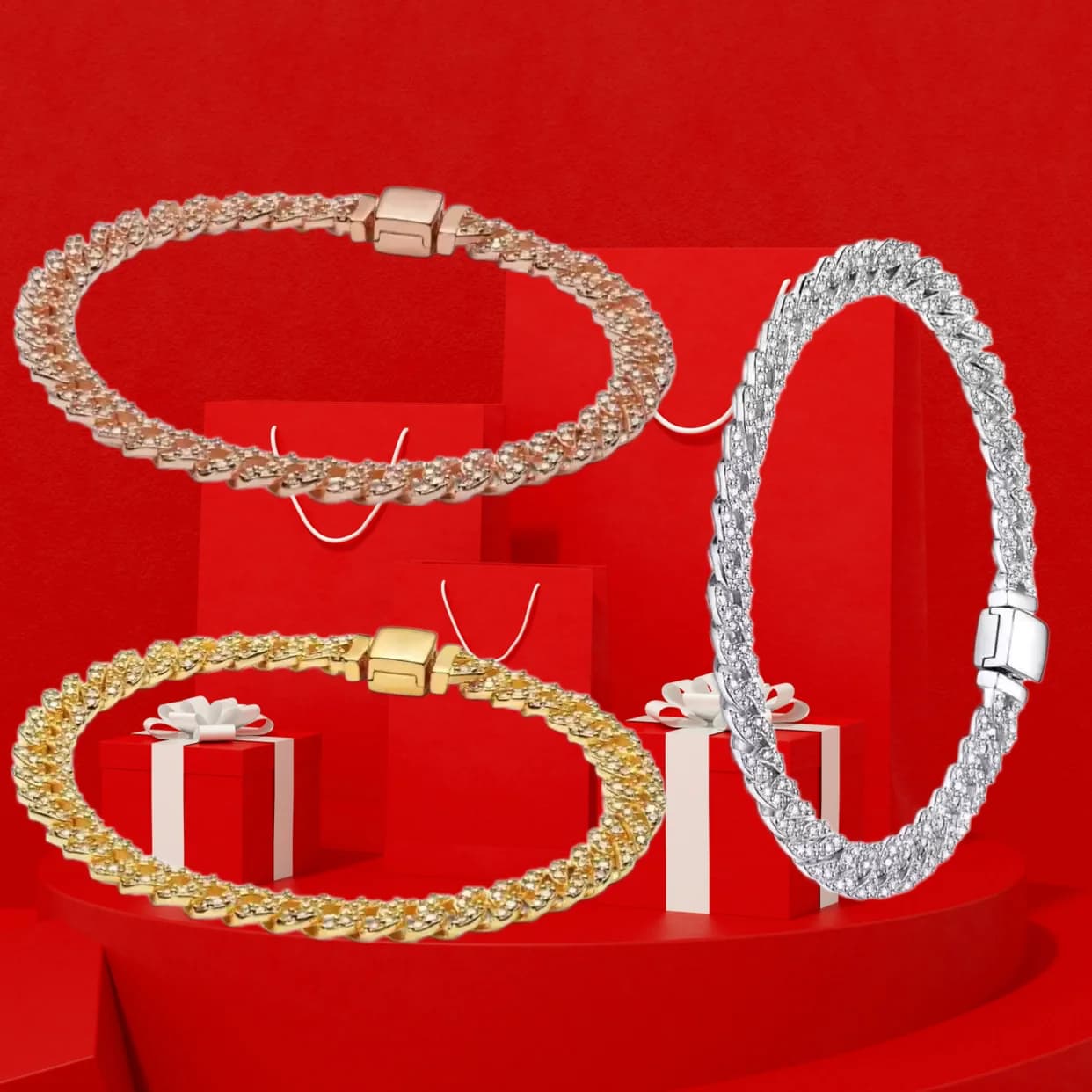 Bracciale con ciondolo originale in argento sterling 925 con zirconi scintillanti, lussuoso e molto venduto, adatto per regali di nozze da donna.
