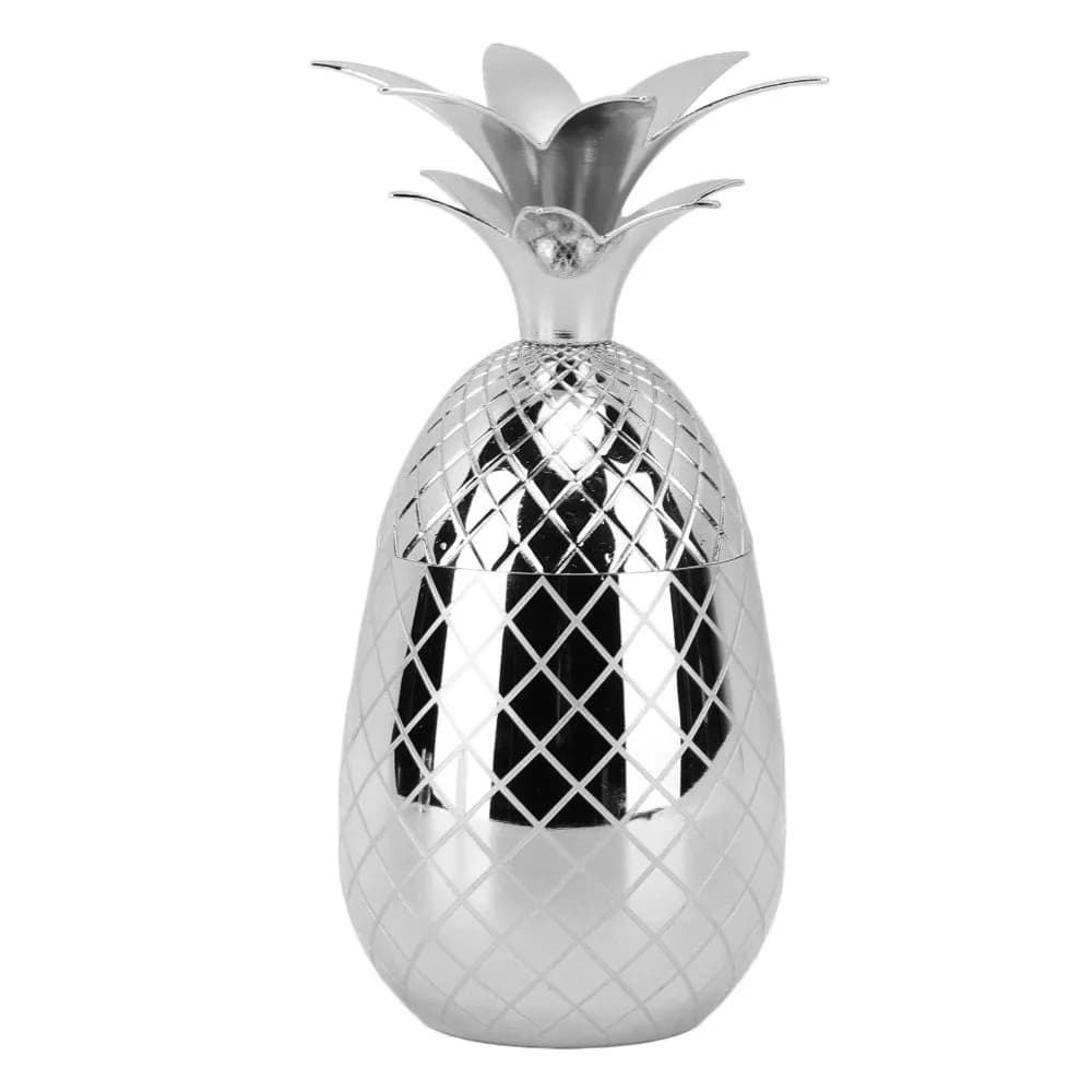 Bicchiere a Forma di Ananas in Acciaio Inox Facile da Pulire con Coperchio 500ml, Tumbler per Bevande, Shaker per Cocktail a Forma di Ananas per Barman Domestico
