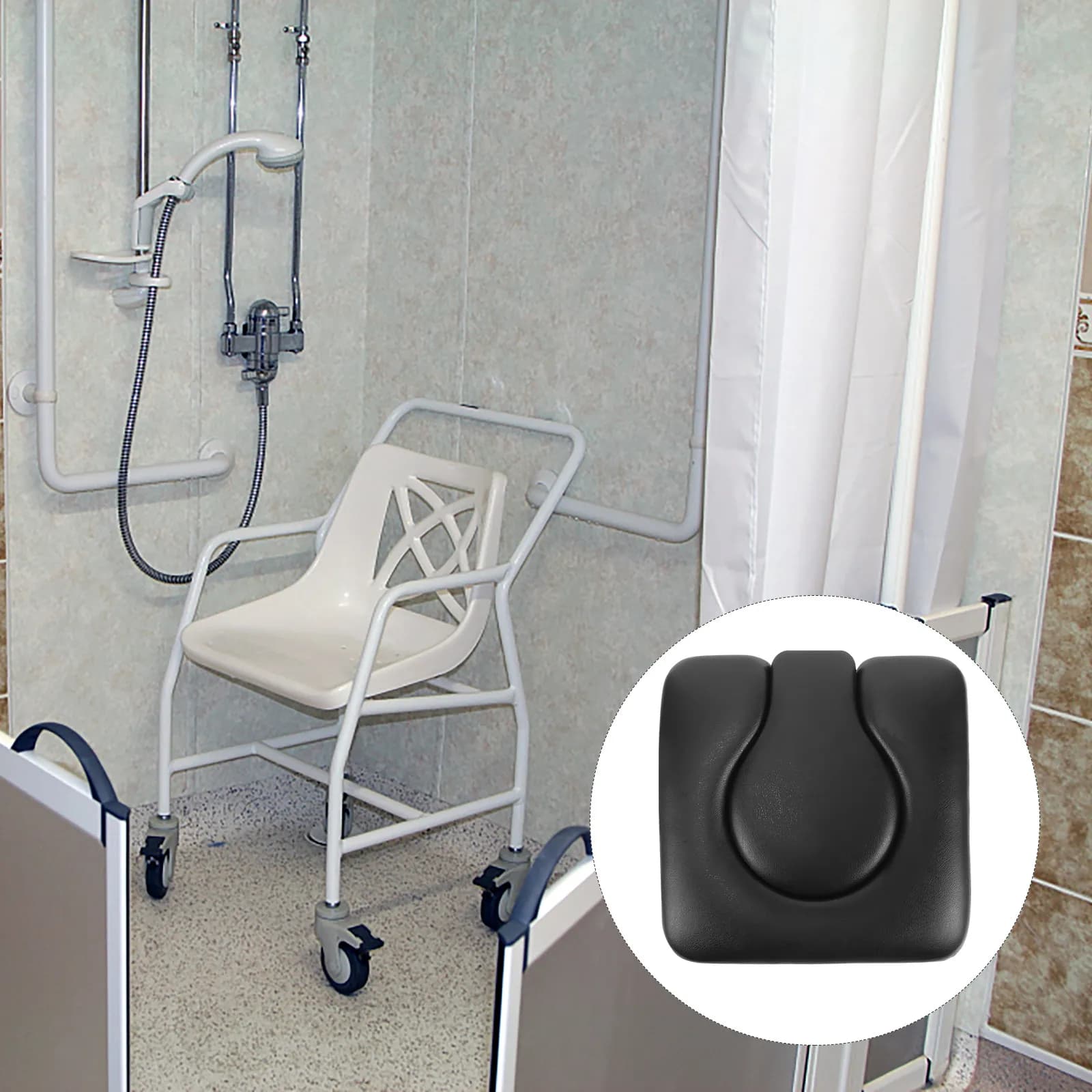 Cuscino per WC per disabili, per sedie per adulti, design confortevole che riduce la pressione, rimovibile e facile da pulire