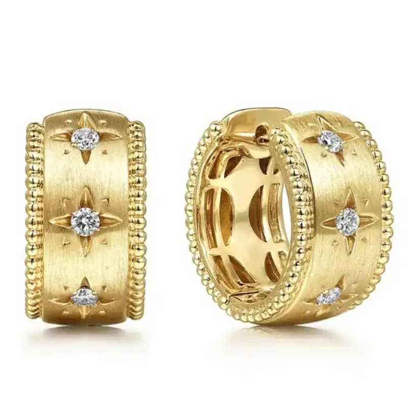 Women's earrings with bright CZ fashion women's wedding accessories, gold women's jewelry gifts