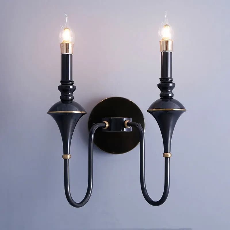 Lampada da Parete in Stile Rurale Americano, Illuminazione per Camera da Letto, Lampada Frontale per Specchio, Semplice Applique a Doppia Testa per Soggiorno, Villa e Corridoio