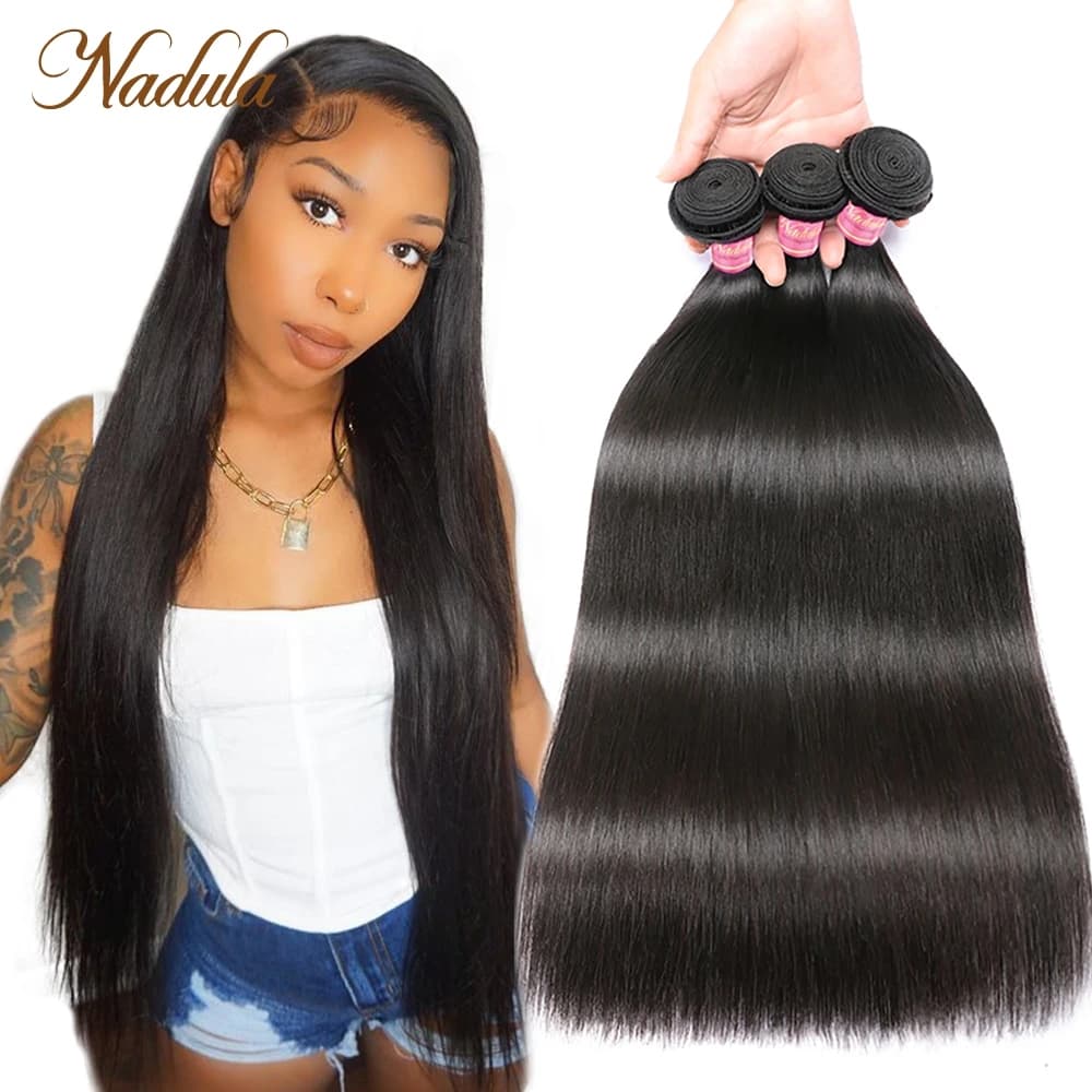 Nadula Capelli Lisci 3 PZ/LOTTO Capelli Brasiliani Tesse 8-30 inch Extensions Of Human Hair 100% Natural Color Offers of Hair Remy