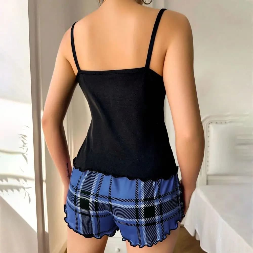 Fashion Love Heart Women's Pajamas Set Bowknot Homewear Two Piece Nightwear Summer Comfortable Cami Shorts Pajamas Spring/Summer