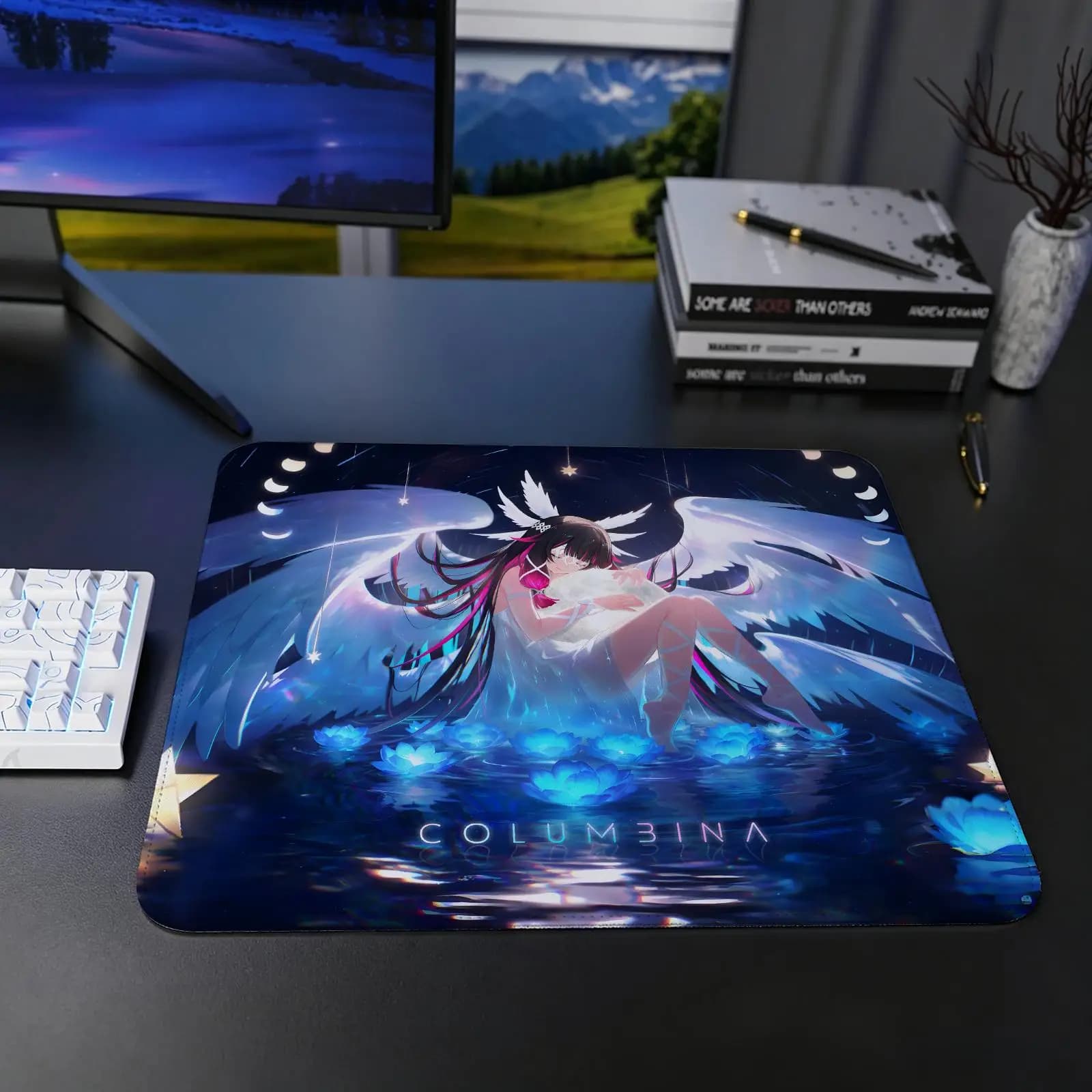 Genshin Impact Columbina Mouse Pad Regular gaming mouse pad S/M/L size Office mouse pad Laptop desk mat Stitched edge mouse pad