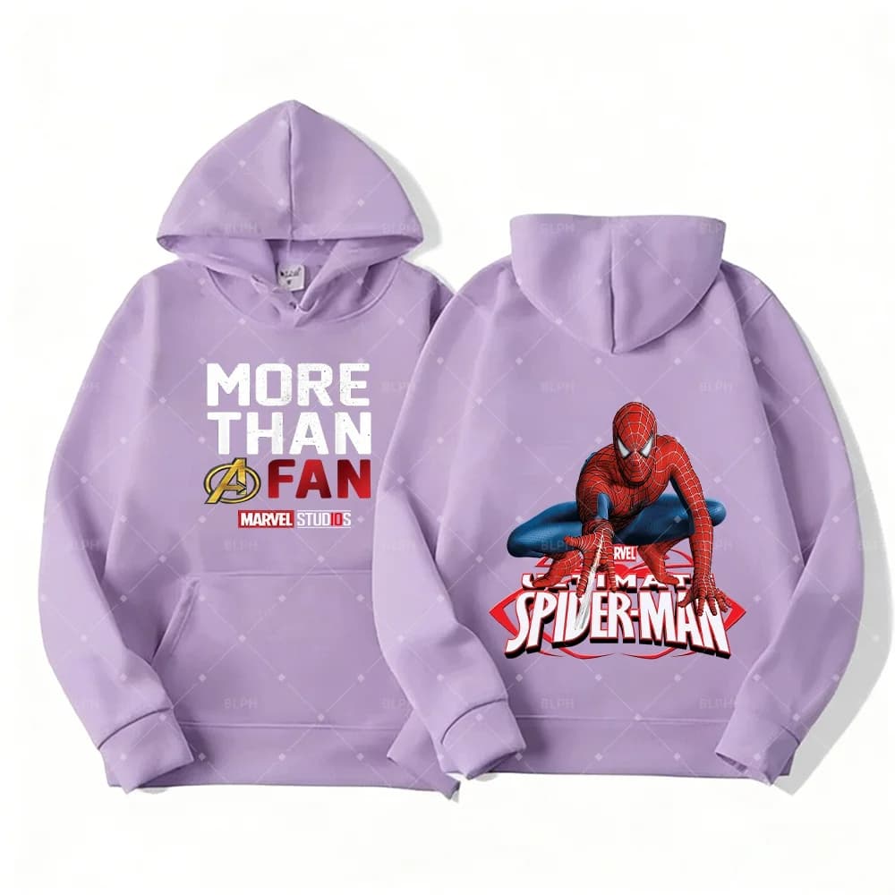 Felpa con Cappuccio Marvel Ultimate Spider-Man per Famiglia, Top con Stampa Spider-Man Coordinati Genitore-Figlio per Uso Casual