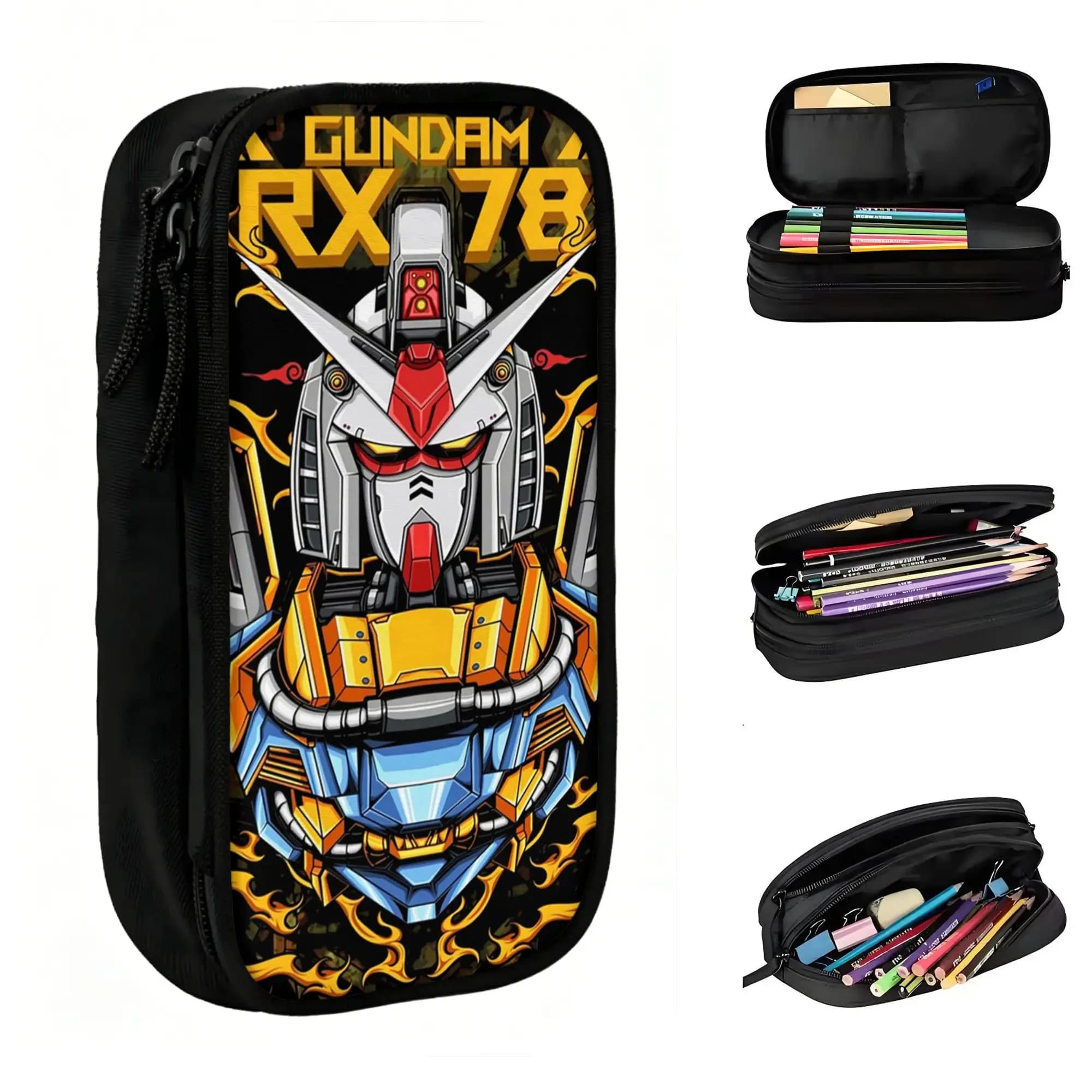 Custom G-Gundames Hot Cartoon Manga School Pencil Cases Girl Boy Large Capacity Pencil Pouch Students Stationery