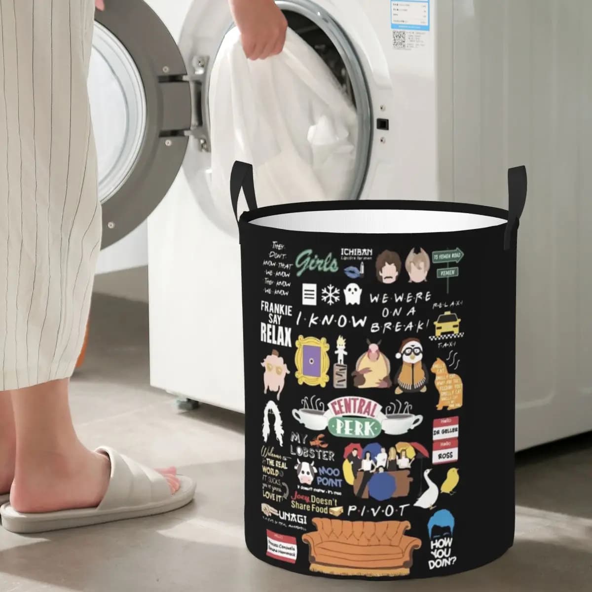 Cestini per la biancheria pieghevoli unisex con collage di amici divertenti, vestiti sporchi, giocattoli, cesto portaoggetti, borsa per la casa