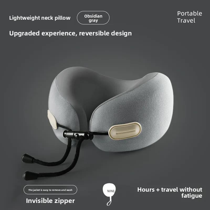 Cuscino da Viaggio a U in Memory Foam per Collo, Supporto per Aereo e Ufficio, Compatto, Pieghevole, Confortevole, Portatile, Morbido, Regalo