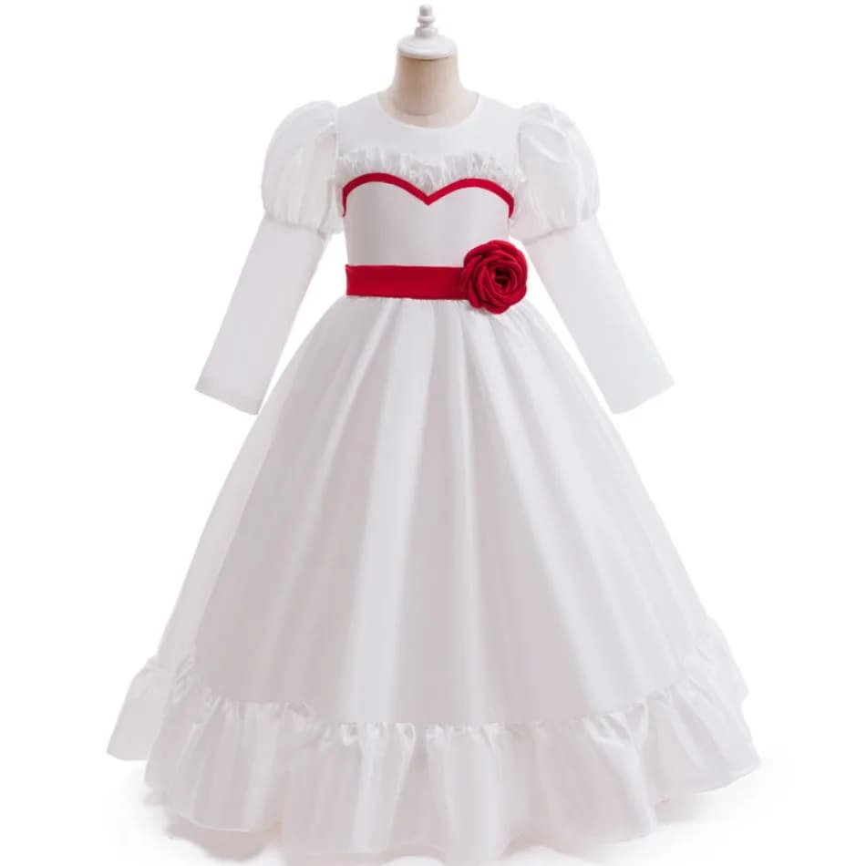 Costume da Cosplay della Sposa di Chucky Annabelle, Abito da Bambola Malvagia, Maschera per Donne e Ragazze, Outfit Spaventoso per Halloween TAN06
