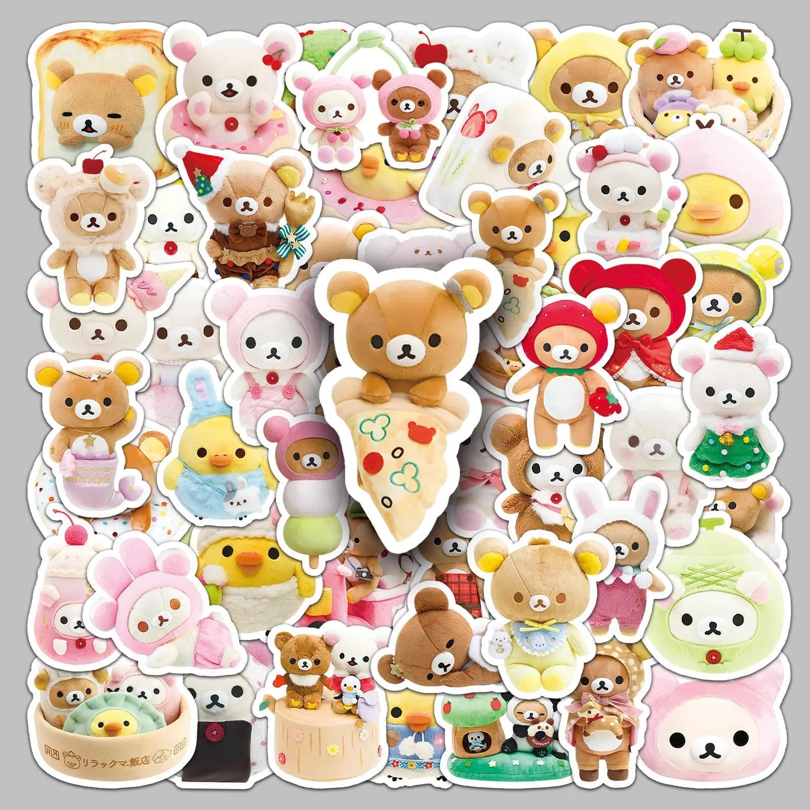 54 adesivi estetici Rilakkuma per bambini, giocattoli, Easybear, materiale scolastico artistico, adesivi per laptop, quaderni, articoli di cancelleria