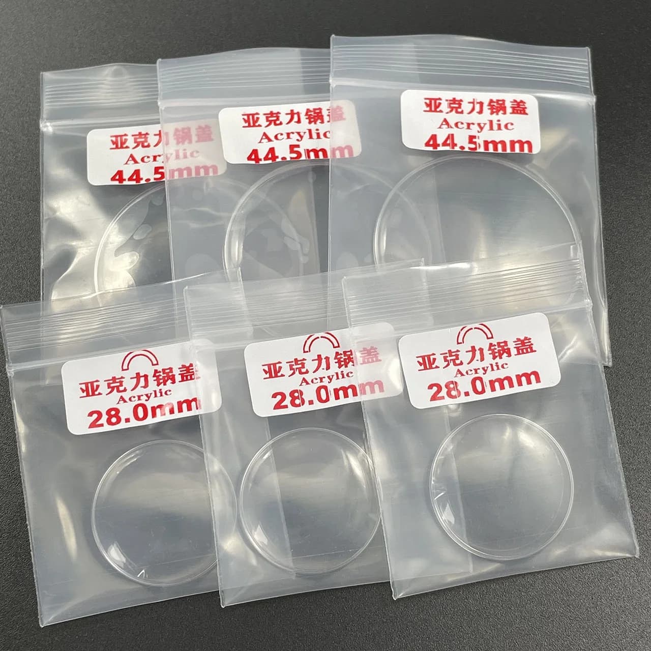 Acrylic Plastic Lid Shaped Watch Glass Front Face Cover 28mm-38mm DIameter Watch Repair Part