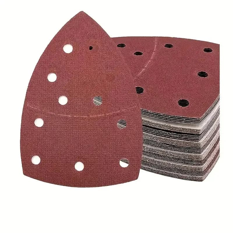 10/20/30Pcs 105 x 150 mm Triangular Sandpaper Hook Loop Sanding Disc 11 Holes Assorted 40-320 Grits for Polishing Wood Metal