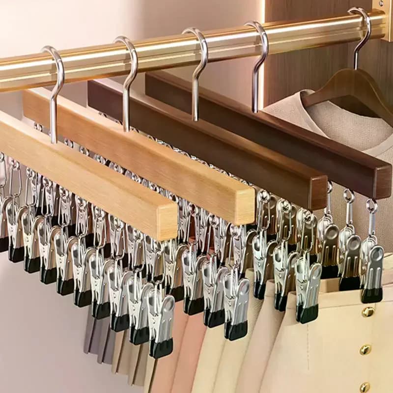 Organizzatore per Armadio con 10/12 Clip, Organizzatore Salvaspazio da Appendere, Mollette Salvaspazio per Cappelli e Sciarpe