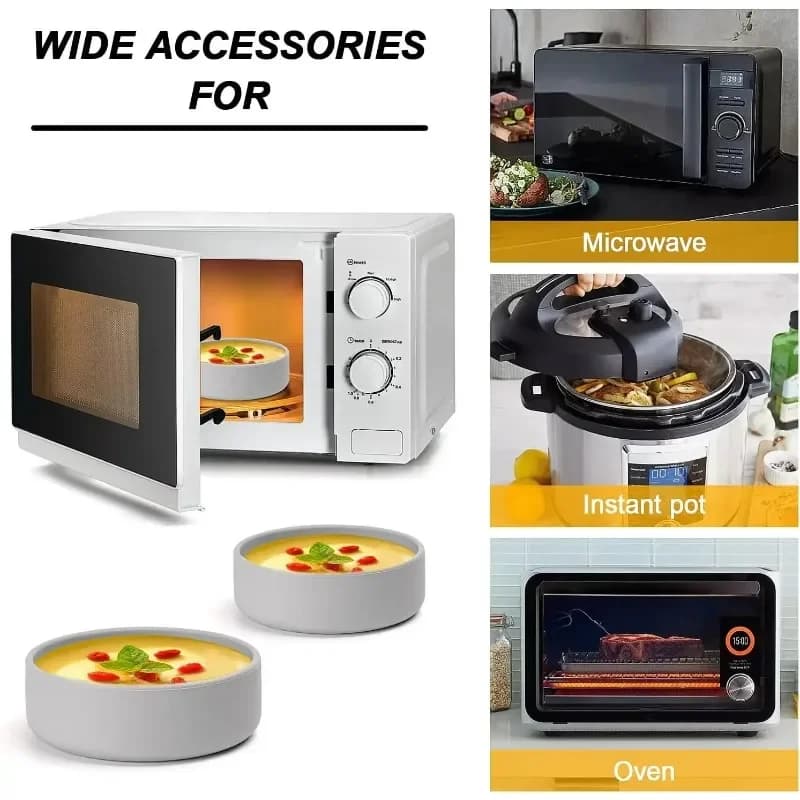 Stampo per cuocere a vapore le uova in friggitrice ad aria in silicone riutilizzabile, universale per microonde e forno, antiaderente, facile da pulire, utensile da cucina