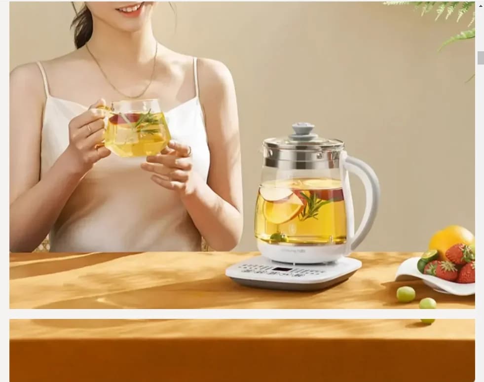 220V Jiuyang pot for automatic health in multifunctional thickened glass for domestic use electric kettle for office AF