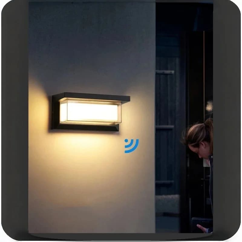Lampada da parete a LED per esterni con sensore di movimento AC85-265V Portico esterno Balcone Giardino Cortile per lampada da parete per scale portico