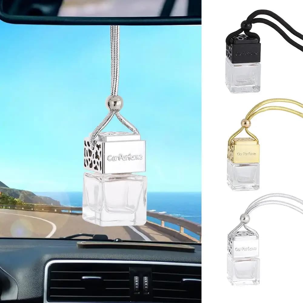 Deodorante per Auto da Appendere, Ornamento per Auto, Ciondolo Profumato, Bottiglia Vuota per Profumo Auto
