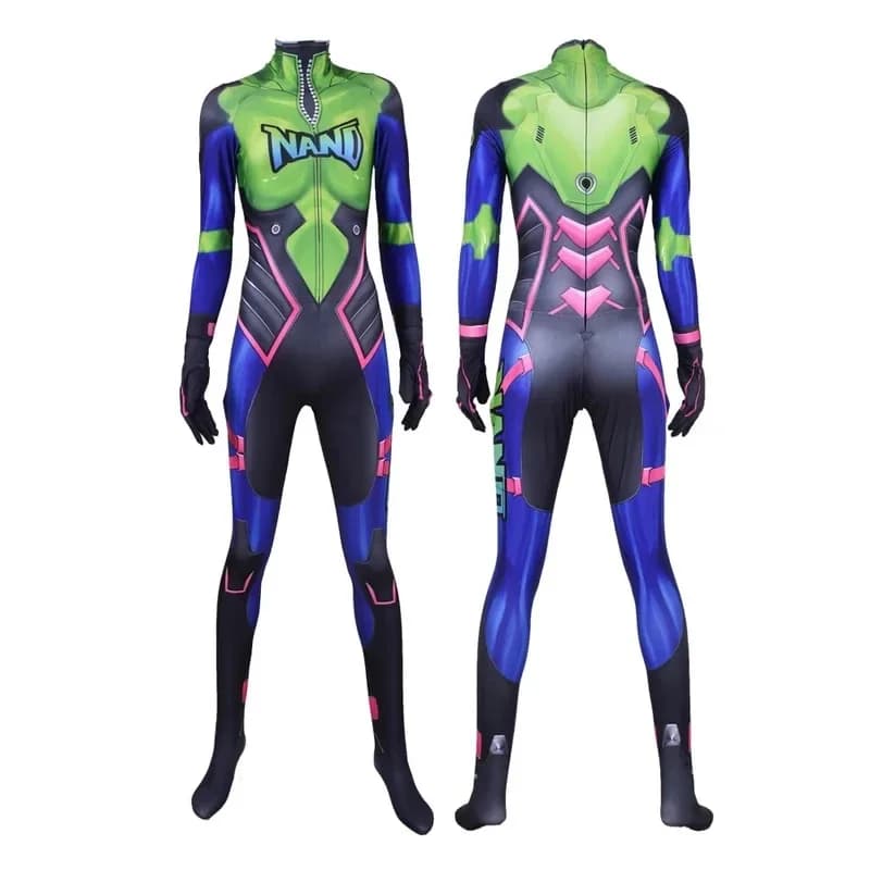 New 2026 Halloween D.Va Nano Cola Skin Cosplay Costume Harley DVA Game Superhero Catsuit Zentai Suit Adults Bodysuit Party J COS