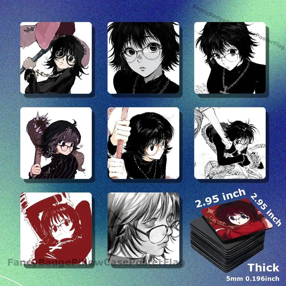 S-Shizuku HXH Hunter X Hunter Acrylic Refrigerator Magnets Square Tiles with Magnetic Sheets for Home Decoration