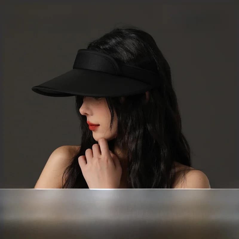 Cappello Estivo Anti-UV con Tesa Larga e Parte Superiore Aperta, Protezione Solare, Alla Moda, per Esterni e Uso Quotidiano