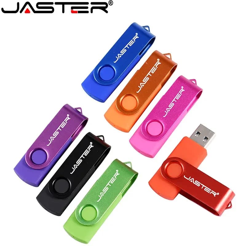 Chiavette USB 2.0 girevoli ad alta velocità JASTER 64 GB 32 GB Pen Drive Nero Impermeabile Regalo aziendale Pendrive U disco