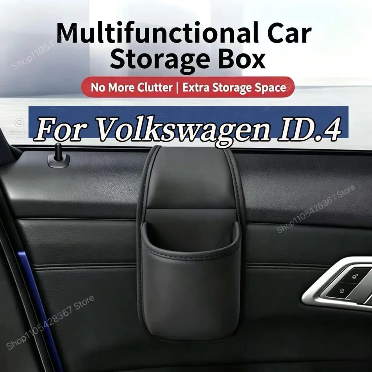 For Volkswagen ID.4 Car Door Side Storage Box, Embedded Car Organizer with Cup Holder, Beverage Storage Box & Car Trash Can