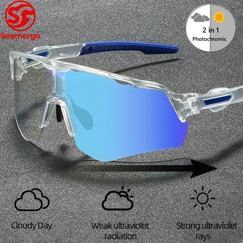 SEAMERGO Occhiali da sole fotocromatici antivento sportivi casual da uomo e da donna Guida Sci Arrampicata Occhiali per spettacoli teatrali