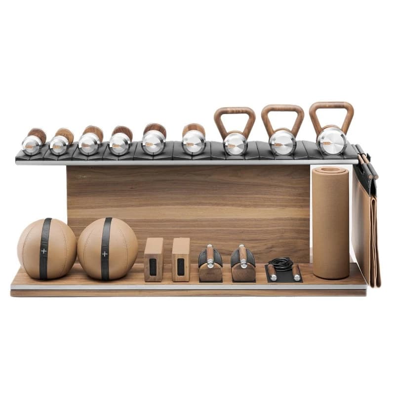 Wooden fitness equipment combination set, dumbbell kettlebell push-up rack, high-end household