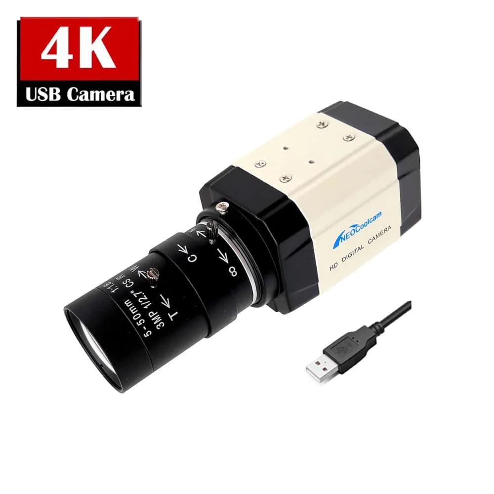 NEOCoolcam HD 2.8-12mm/5-50mm Varifocal Zoom Lens 8MP 30fps 3840x2160 MJPG High Speed UVC 4K USB Webcam PC Camera Built-in Mic