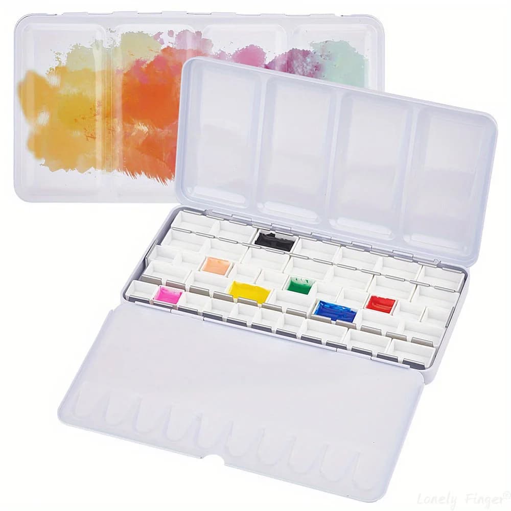 Empty Watercolor Palette, Metal Watercolor Tins Box Palette Paint Case, Suitable for Watercolor, Acrylic, Gouache, Oil Painting
