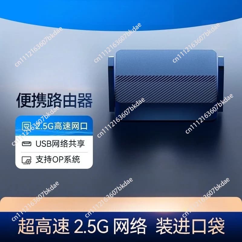 AX3000 WiFi 6 Mini Portable Router 2.5G Port, Mesh Signal Repeater with NAS USB 3.0 OpenWRT Support Travel Hotel Router