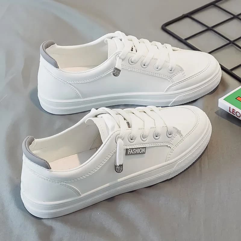 Women's Running Shoes Summer Autumn Fashion Casual Shoes Breathable with White PU Leather Laces Zapatos De Mujer