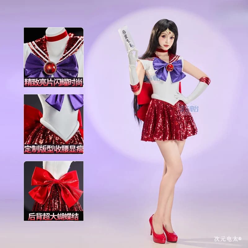 2026 Anime New Sweet JK Uniform Top Skirt Headwear, Gloves Halloween Christmas Suit Hino Rei Sailor Mars Sailor Cosplay Costume