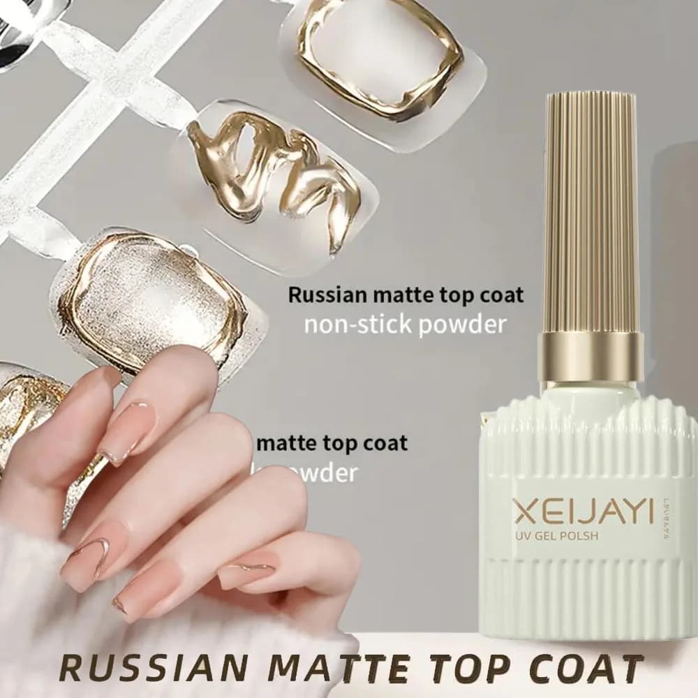 1pc 0.51oz 15ml Russo Opaco Top Coat Smalto Gel Polvere antiaderente Gel funzionale Smalto per unghie Gomma opaca Top Coat Unghie artistiche Gel