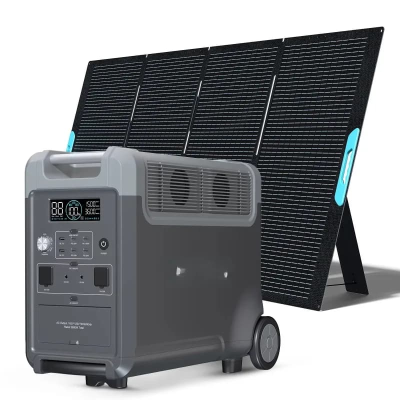 Centrale elettrica portatile da 3600 W con pannelli solari pieghevoli da 400 W Generatore solare ibrido esterno Batteria mobile PO4