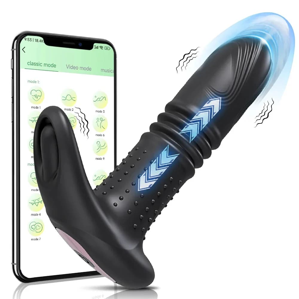Massaggiatore Prostatico Vibrante per Uomini con Controllo APP, Plug Anale Telescopico Vibrante per Gay, Giocattolo Sessuale