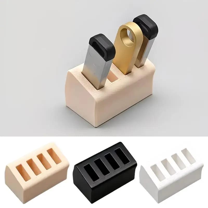 USB Drive Storage Box Desktop Organizer - 4-Slot Flash Drive Organizer, Suitable For Computer Desktops, Office Supplies