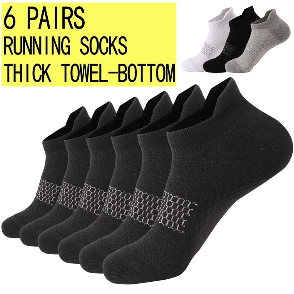 6 pairs of anti-slip gym socks for man ventilation honeycomb sole thickened technology fast drying running sock anti-slip workout sock