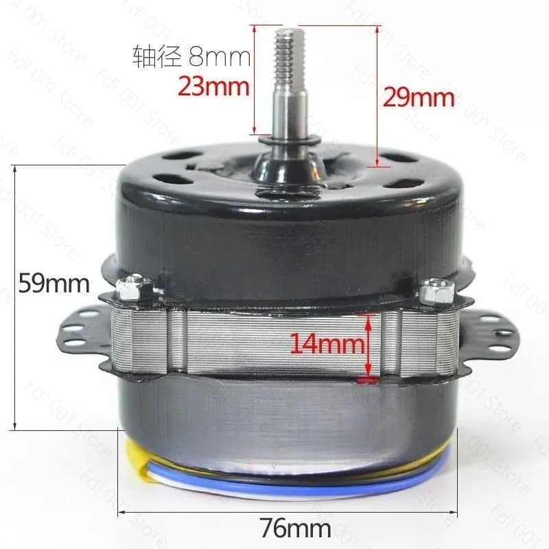 Motore per Ventilatore Elettrico da 12/10 Pollici 250MM 40W con Filo di Rame Puro e Doppio Cuscinetto a Sfera