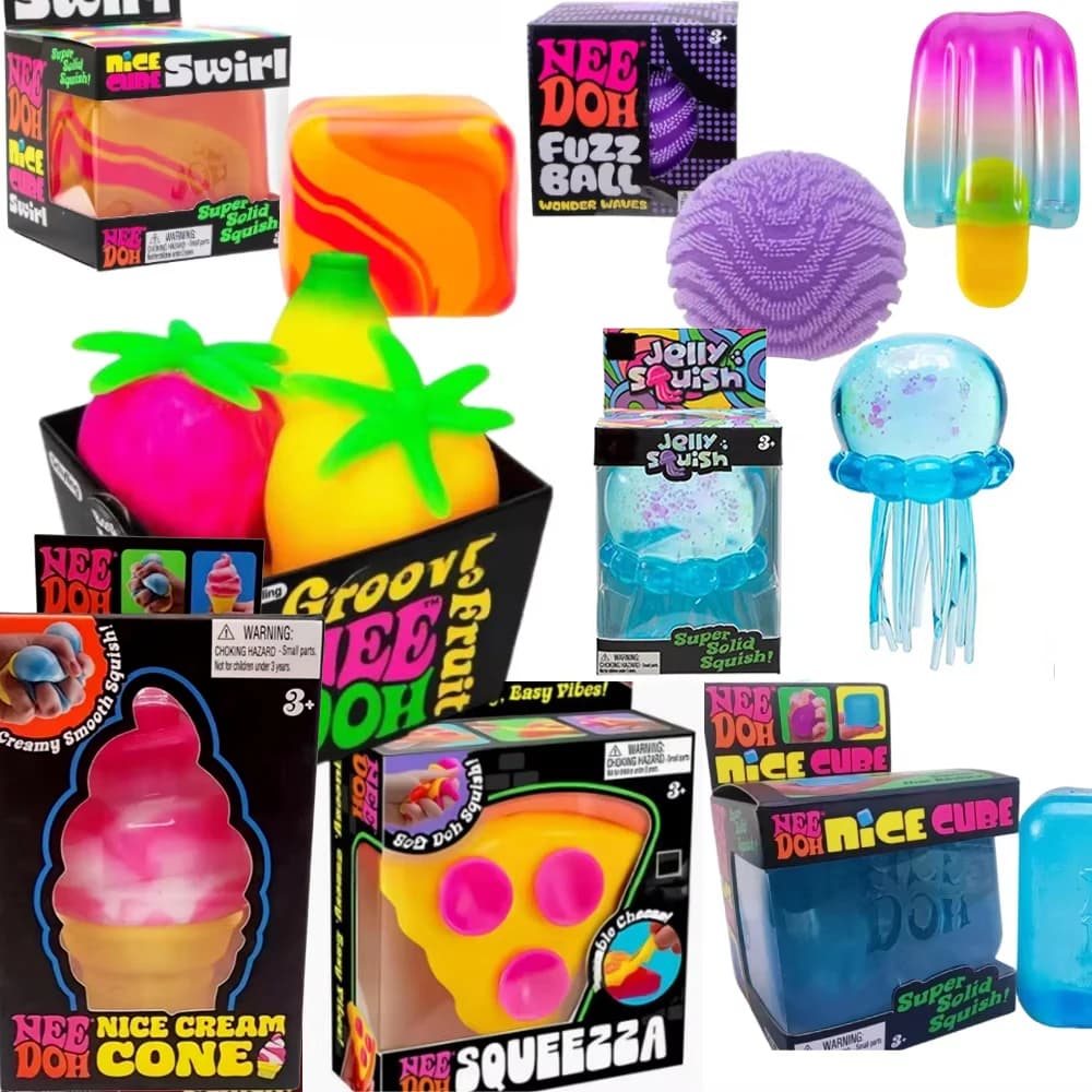 NeeDoh Squeezza Pizza Squishy Toy Soft Dough Stress Relief Fidget Toy Stretchy Sensory Squeeze Toy Kids Adults Anxiety Relief