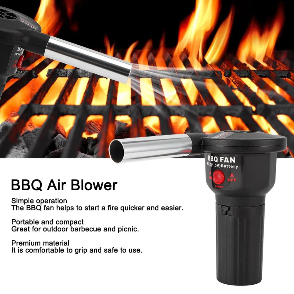 Ventilatore Portatile per Barbecue, Soffiatore Elettrico per Grigliate all'Aperto, Picnic, Campeggio e Cucina