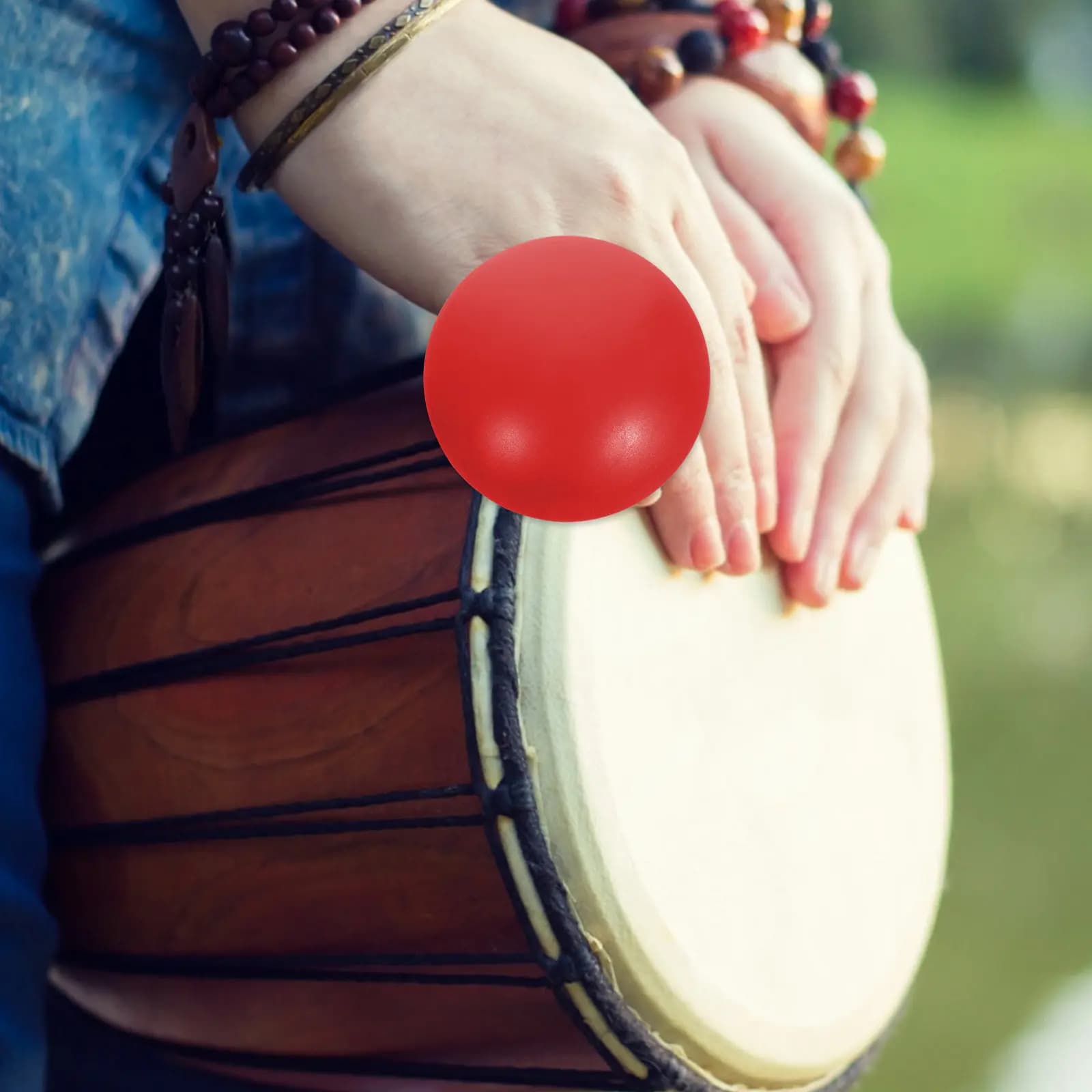Strumento a percussione in plastica a forma di dito per accompagnamento di chitarra e ukulele, sviluppo sensoriale, uso educativo, tamburo africano