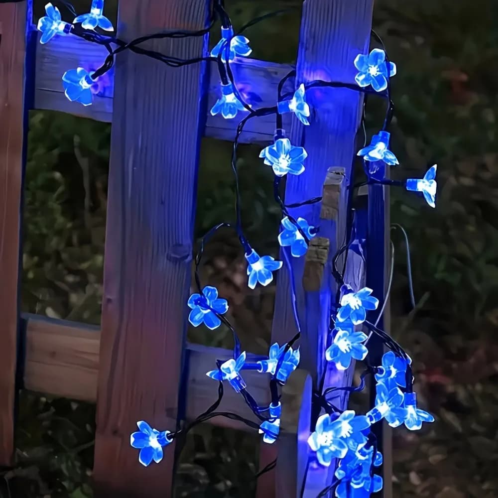 Luci a stringa solari a forma di fiore di ciliegio, luci fatate a LED impermeabili per esterni, giardino, patio, cortile, decorazioni per feste di Natale e matrimoni