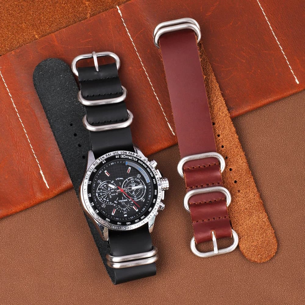Cinturino in pelle di vacchetta 18mm 20mm 22mm Cinturino in pelle fatto a mano per Seiko Sostituzione per Casio Uomo Donna Accessori per orologi