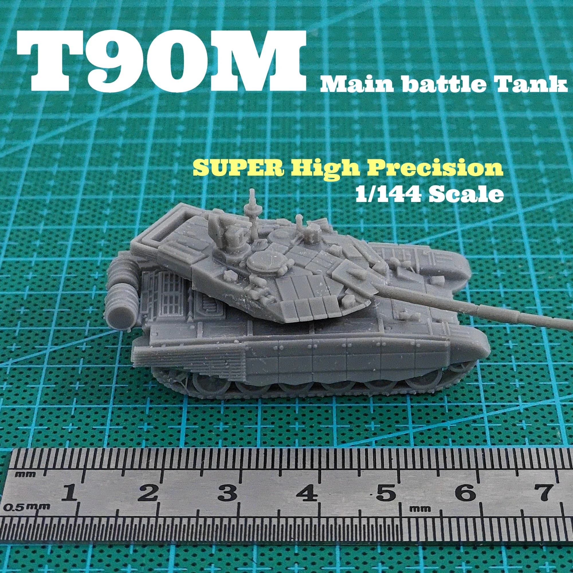 Modello di Carro Armato Principale T-90M Proryv-3 in Scala 1/144 Non Verniciato, Kit Miniatura Militare MBT Stampato in 3D in Resina SLA ad Alta Precisione