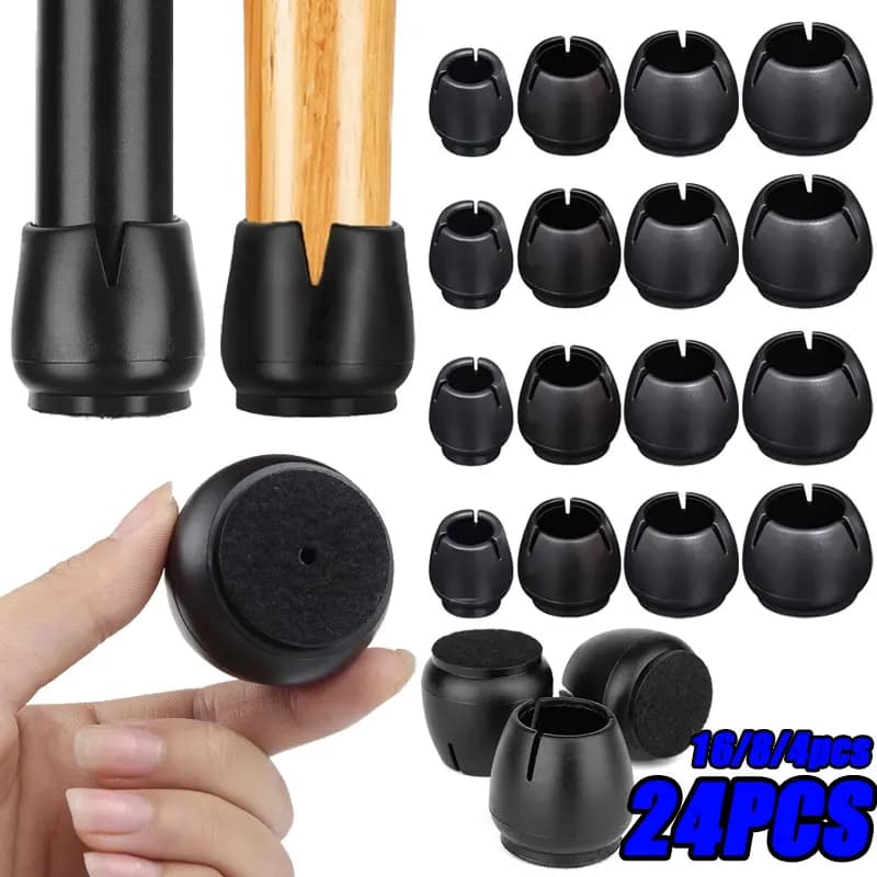 24/4pcs Tappi per le gambe della sedia Piedini in silicone Cuscinetti protettivi Coperture per tavoli per mobili Calzini Tappi Copertura Piedini livellanti per mobili Decorazioni per la casa