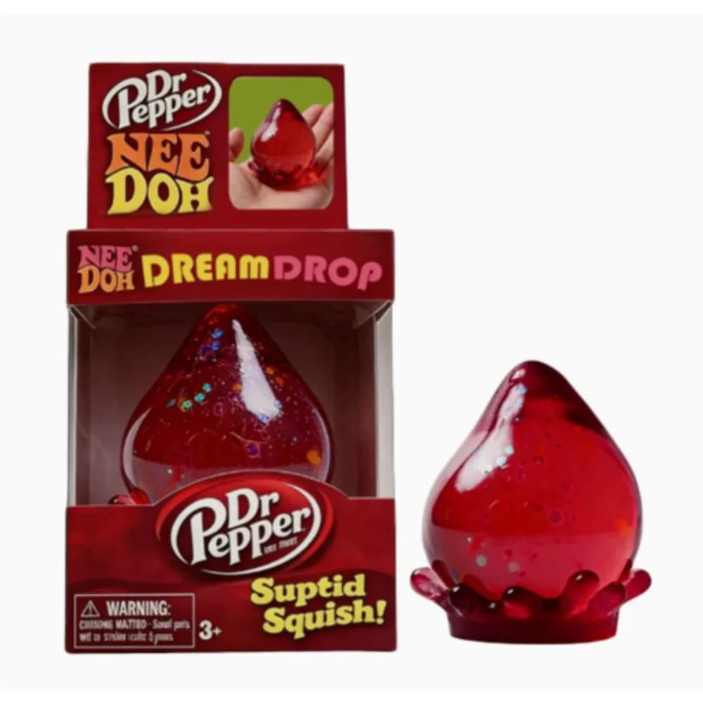 Schylling NeeDoh Nice Cube Super Squeeze Fidget Toy, Cubo Antistress Trasparente Rosso, Giocattolo Senza BPA per Bambini e Adulti