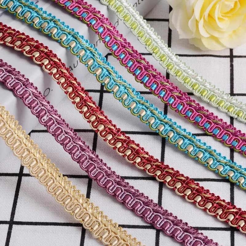 15 metri accessori per tende divano cuscino frangia curva pizzo nastro intrecciato pizzo fai da te mestiere cucito decorazione tessuto